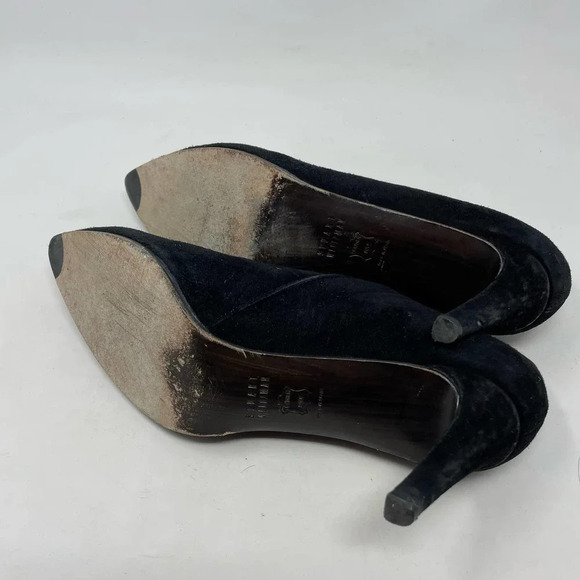 Stuart Weitzman Black Suede Pointed Toe‎ Stiletto Heel Ankle Bootie Size 7.5 - Picture 9 of 10